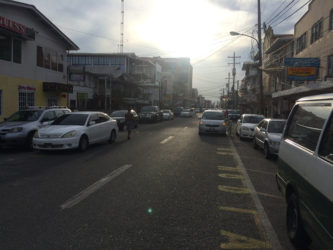 Vehicles are forced to illegally double-park on Robb Street because of the lack of space. 