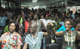 Jubilant delegates at the PNCR Congress yesterday (PNCR photo)
