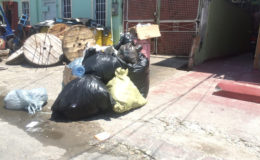 Garbage awaiting collection in Alberttown yesterday 
