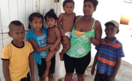 Geeta Boodhoo and her five children last year (Stabroek News file photo) 