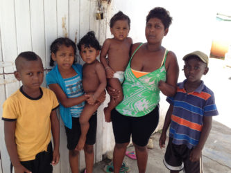 Geeta Boodhoo and her five children last year (Stabroek News file photo) 