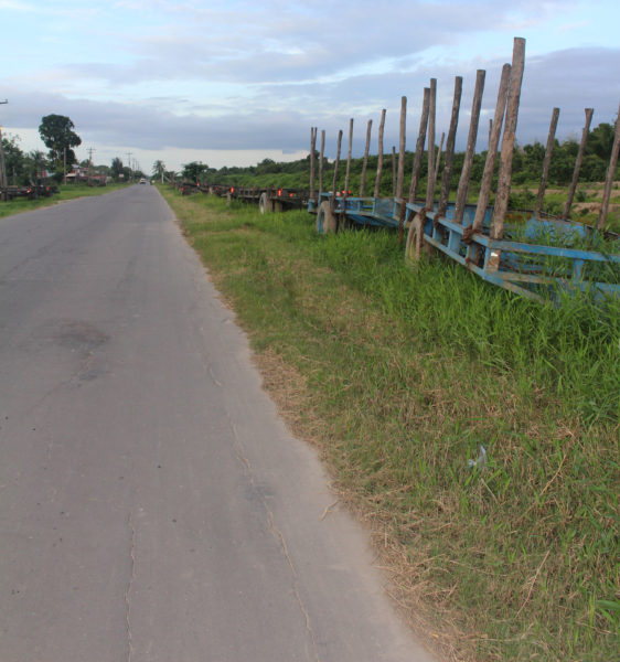 Trailers parked along the Canal Number Two public road.