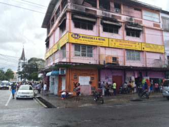 The intersection of Avenue of the Republic and America Street with stores reopened for business.  