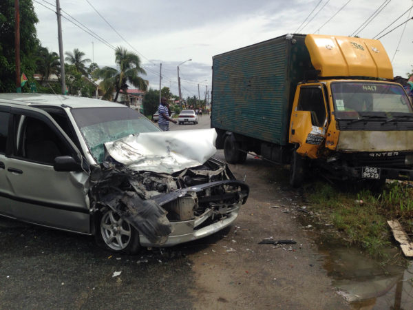 The two vehicles after the crash