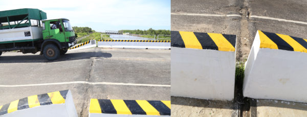 These photos show the separation between the bridge and the approach slab