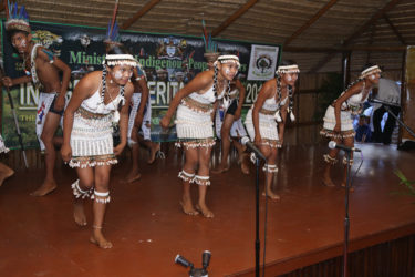 The Jawalla Cultural Group performs at last evening’s ceremonial launch of Indigenous Heritage Month. 