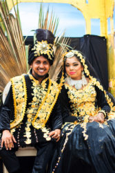 Hashim Alli and Melicia Partab in their Muslim wedding attire