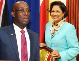 Prime Minister Dr. Keith Rowley and Opposition Leader Kamla Persad-Bissessar SC