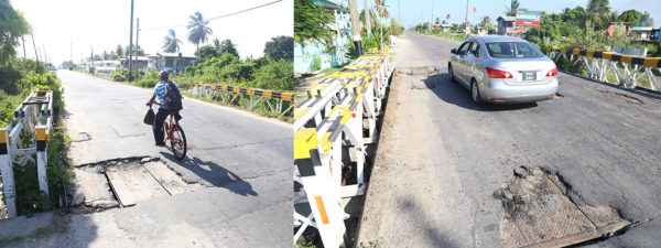 Traffic hazards: These bridges on the East Coast Embankment Road at LBI (left) and Annandale are in desperate need of remedial work. (Keno George photos) 
