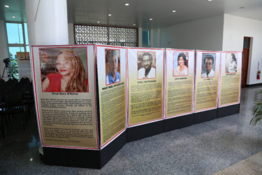 Posters of a few of the women who are being honoured in the exhibition. .