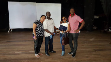 Producer Desiree Edgill, actor John Phillips, actress Sonia Yarde and Director Jude Idaba at the Theatre Guild. 