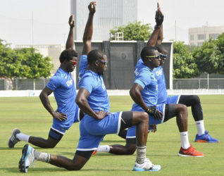 West Indies go through a training session at the ICC Cricket Academy in preparation for their series against Pakistan. (Photo courtesy WICB Media)  