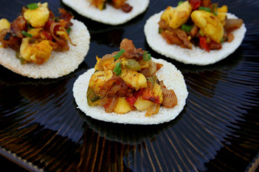 Toasted Cassava Bread with Ackee & Salt fish (Photo by Cynthia Nelson) 