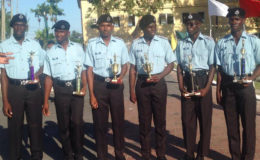 The police officers who were awarded for their outstanding performances.
