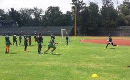  Guyana’s national rugby team at practice ahead of today’s RAN final against Mexico in mexico City.