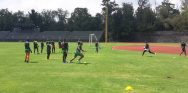  Guyana’s national rugby team at practice ahead of today’s RAN final against Mexico in mexico City.