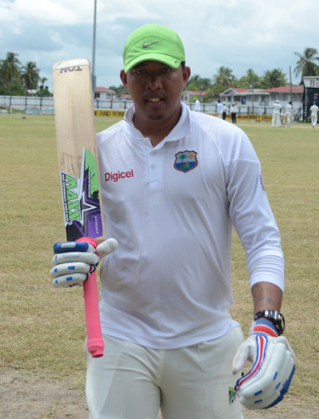 Johnathan Foo walks off after being dismissed for his second ton of the competition. (Orlando Charles photo) 