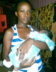 Nyesha Hamilton with her infant son 