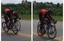 Jamaul John edging out Raphael Leung in yesterday’s 13th annual Victor Macedo Memorial Road Race.