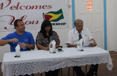 Chief Executive Officer of Clinical Operations Dr Rodrigo Soto (left), Dr Marissa Seepersaud (centre) and Chairman of the GPHC Board of Directors Dr Carl Max Hanoman during Friday’s press conference. 