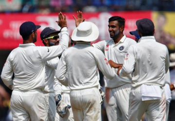 India’s Ravichandran Ashwin celebrates the wicket of New Zealand’s Ross Taylor – not in picture. (Reuters photo)