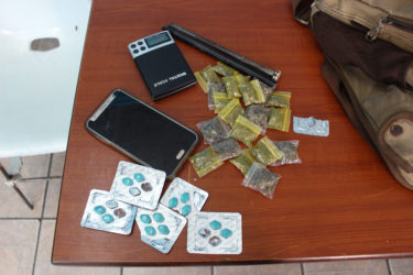 Narcotics and paraphernalia seized by the City Constabulary yesterday after a raid under the Stabroek Market clock. See stories on page 16.