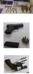 A composite photo of the guns and ammunition seized. (Photo courtesy of the Guyana Police Force) 