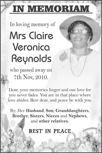 Mrs Claire Reynolds