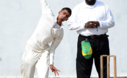 Georgetown’s Gajanan Suknanan continued his fine bowling in this year’s Guyana Cricket Board/Cricket Guyana Inc., Franchise League competition bagging 6-78 against Upper Corentyne yesterday. (Orlando Charles photo)