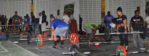 The Barbell War athletes in competition mode.