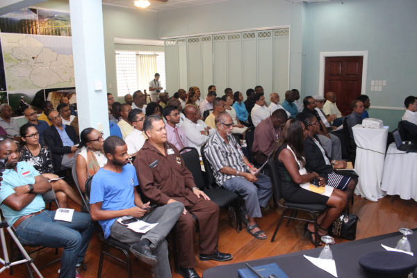A section of the audience at the security forum and expo, organised by the Georgetown Chamber of Commerce and Industry at Duke Lodge yesterday. 