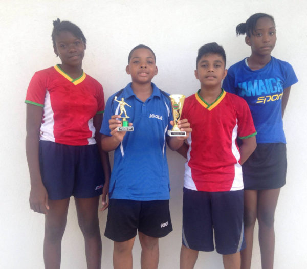 Rising stars-from left to right Neveah Clarkston, Isaiah Layne, Niran Bissu and Thuriah Thomas of the Titans Table Tennis Club.