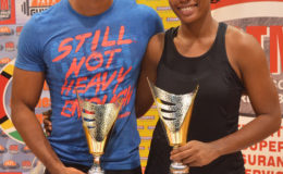 GT’s Fittest Man and Woman! Dillon Mahadeo and Semonica Duke after their Cross Fit victories Sunday night at the Cliff Anderson Sports Hall.