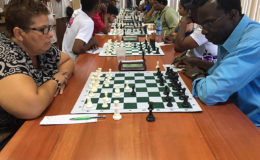 During the Senior National Qualifiers Chess tournament on Sunday players were deep in concentration. 