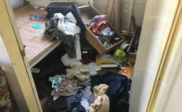 Budram Manie’s room that was ransacked by the bandit. 