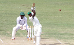 West Indies Test batsman Jermaine Blackwood   during his resistant innings of 96