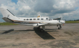 The plane, which was secured last month at the GDF Air Corps Hangar, Air Station London, at the Cheddi Jagan International Airport