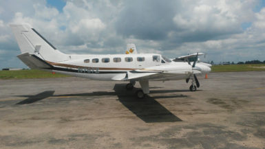 The plane, which was secured last month at the GDF Air Corps Hangar, Air Station London, at the Cheddi Jagan International Airport