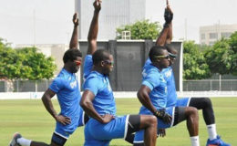 West Indies players during training session ( photo courtesy WICB media)