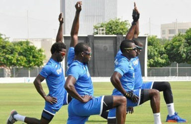 West Indies players during training session ( photo courtesy WICB media)