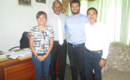 Acting Mayor Sherod Duncan (second from left) along with Project Manager Bernadine Tan (at left) and project coordinators Boyd Srisakunphaet (at right) and Henrik Scharton on their visit. 
