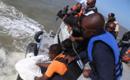 The police disposing of the cocaine into the Atlantic Ocean