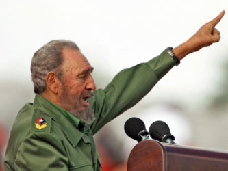 (FILES) Cuban President Fidel Castro spe