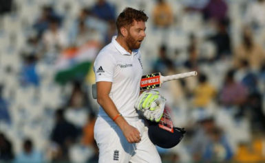  England’s Jonny Bairstow reacts as he walks off the field after his dismissal. REUTERS/Adnan Abidi 