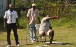 One of the participants in the shot putt competition