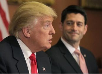 U.S. President-elect Donald Trump (L) meets with Speaker of the House Paul Ryan (R-WI) on Capitol Hill in Washington, U.S., November 10, 2016. REUTERS/Joshua Roberts 