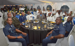 Some members of the Guyana Defence Force along with their Barbadian counterparts at the Toast to the Nation event (Ministry of the Presidency photo)