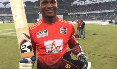 West Indies batsman Marlon Samuels … hit his second straight half-century. 
