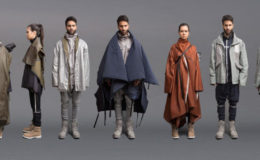 Models display the multi-purpose coats made by designer Angela Luna

