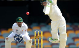 Australia’s Peter Handscomb notched up his first test century in only his second test.